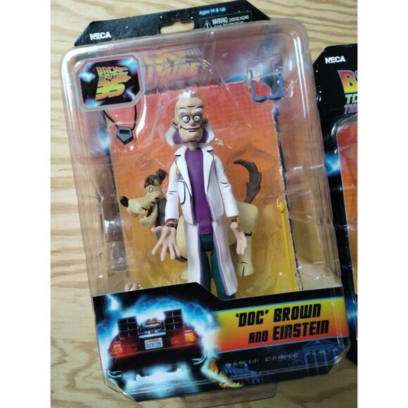 Back to the Future Biff Tanner and Doc Brown with Einstein 2 Pack Action Figures - Picture 5 of 9